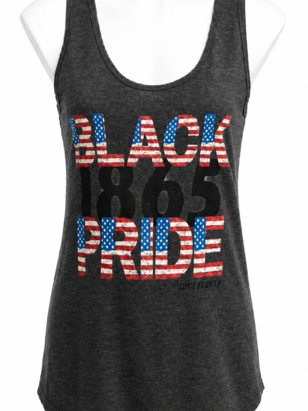 MEDIUM Juneteenth top. Black American Pride 1865 Summer gray tank top. Casual